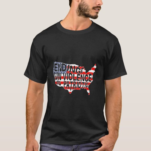 愛国心と暴力銃規制は両立する D Tシャツ (正面)