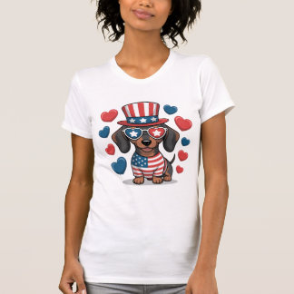 愛国心と犬好きのためのUSAシャツ Tシャツ