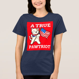 愛国心にあふれた猫のTシャツ、真の愛猫家 トライブレンドＴシャツ