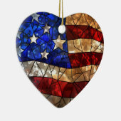 愛国心に富んだアメリカ国旗が染まった セラミックオーナメント (右)