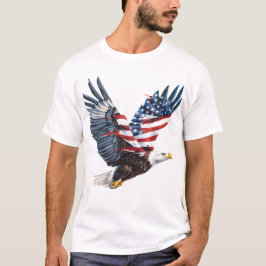 愛国心に富んだイーグルアメリカ国旗Tシャツ Tシャツ