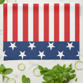 愛国心に満ちたアメリカ国旗の星とストライプ キッチンタオル (折り畳み)