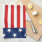愛国心に満ちたアメリカ国旗の星とストライプ キッチンタオル (四つ折り)