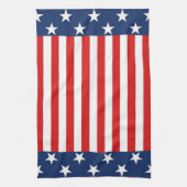 愛国心に満ちたアメリカ国旗の星とストライプ キッチンタオル (縦)