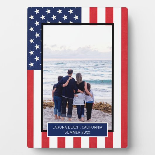 愛国心に満ちたアメリカ国旗の星とストライプ フォトプラーク (正面)