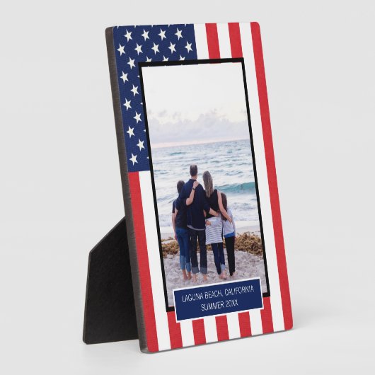 愛国心に満ちたアメリカ国旗の星とストライプ フォトプラーク (側面)