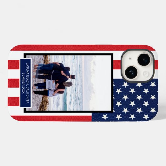 愛国心に満ちたアメリカ国旗の星とストライプ Case-Mate iPhoneケース (裏面 (横))