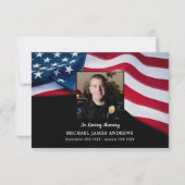 愛国心に満ちたアメリカ国旗の警察葬儀 サンキューカード (正面)
