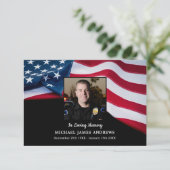 愛国心に満ちたアメリカ国旗の警察葬儀 サンキューカード (スタンド正面)