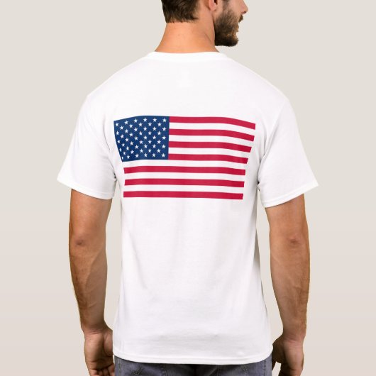 愛国心に満ちたアメリカ国旗Tシャツ Tシャツ (裏面)