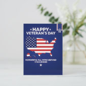 愛国心に満ちた兵士がアメリカ国旗を持つポストカード シーズンポストカード (スタンド正面)