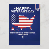 愛国心に満ちた兵士がアメリカ国旗を持つポストカード シーズンポストカード (正面)