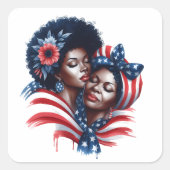 愛国心に満ちた母の日 スクエアシール (正面)