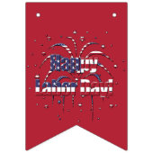 愛国心に満ちた赤と青の幸せな労働日 バンティングフラッグ (第1の旗)