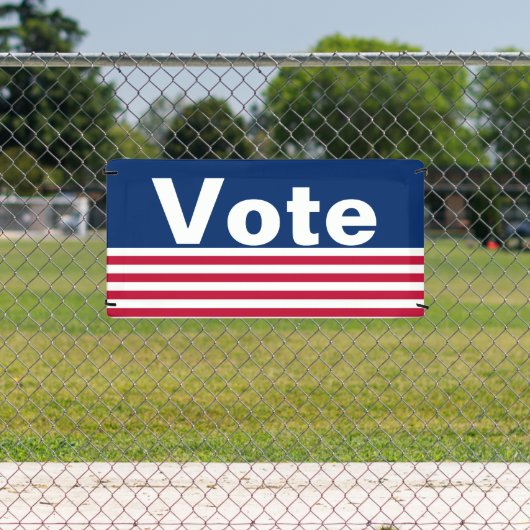 愛国心に満ちた赤と青の投票 横断幕 (インサイチュ)