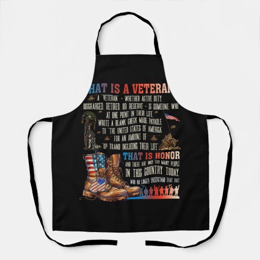 愛国心のあるアメリカ人を敬う退役軍人とは エプロン (正面)