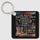 愛国心のあるアメリカ人を敬う退役軍人とは キーホルダー (正面)