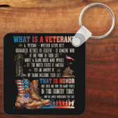 愛国心のあるアメリカ人を敬う退役軍人とは キーホルダー (裏面)