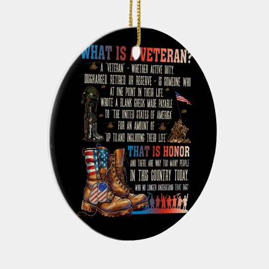 愛国心のあるアメリカ人を敬う退役軍人とは セラミックオーナメント (右)