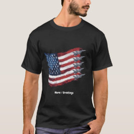 愛国心のあるアメリカ国旗の戦闘機7月4日 Tシャツ