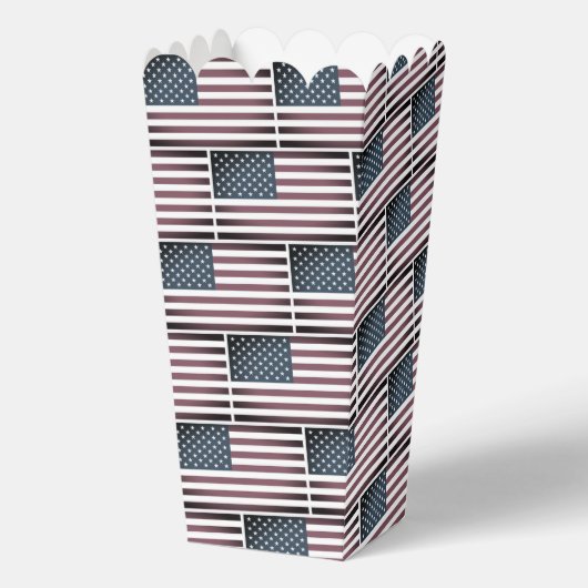 愛国心のあるアメリカ国旗の誕生日パーティーのポップコーン フェイバーボックス (正面)