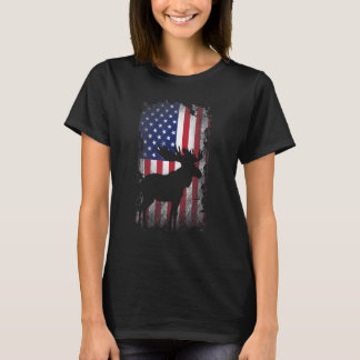 愛国心のあるアメリカ国旗カッコいいの野生動物 Tシャツ