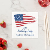 愛国心のあるアメリカ国旗50歳の誕生日パーティー スタンダードカクテルナプキン (インサイチュ)