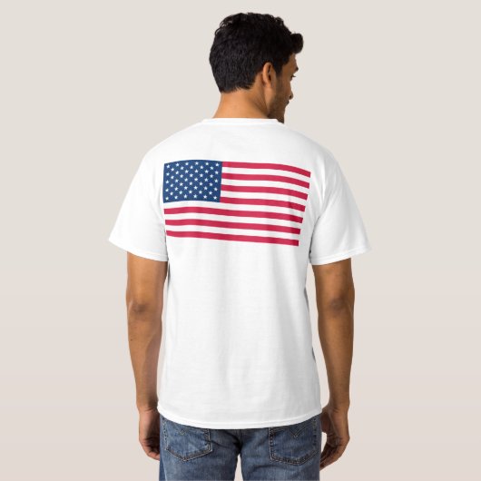 愛国心のあるアメリカ国旗Tシャツ Tシャツ (裏面フル)