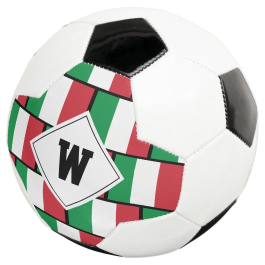 愛国心のあるイタリア国旗のモノグラム サッカーボール (3/4)