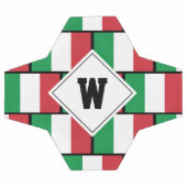 愛国心のあるイタリア国旗のモノグラム サッカーボール (フラット)