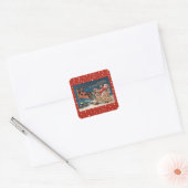 愛国心のあるサンタメリークリスマスステッカー スクエアシール (封筒)