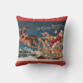 愛国心のあるサンタメリークリスマスピロー クッション (裏面)