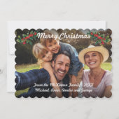 愛国心のあるサンタメリークリスマスフラットフォトカード シーズンカード (裏面)