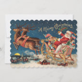 愛国心のあるサンタメリークリスマスフラットフォトカード シーズンカード (正面)