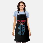 愛国心のあるトランプ選手が45勝47勝者勝ちトランプ エプロン (着用した状態)
