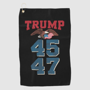 愛国心のあるトランプ選手が45勝47勝者勝ちトランプ ゴルフタオル