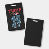 愛国心のあるトランプ選手が45勝47勝者勝ちトランプ バッジ (正面＆裏面)