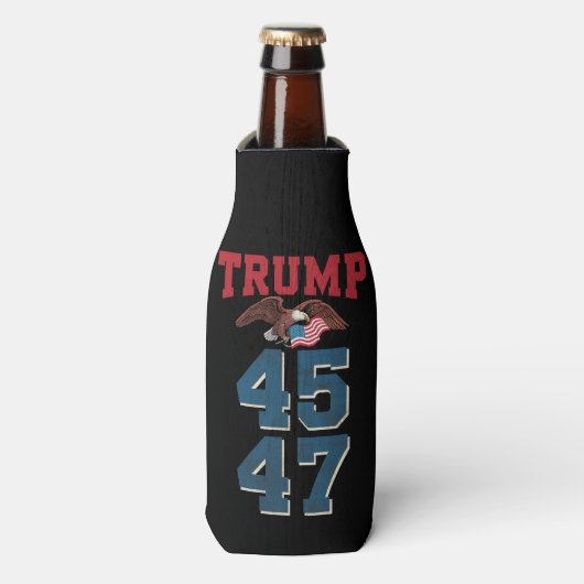 愛国心のあるトランプ選手が45勝47勝者勝ちトランプ ボトルクーラー (ボトル正面)