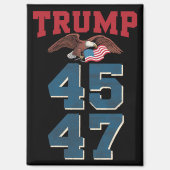 愛国心のあるトランプ選手が45勝47勝者勝ちトランプ マグネット (正面)