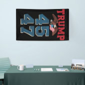 愛国心のあるトランプ選手が45勝47勝者勝ちトランプ 横断幕 (トレードショー)