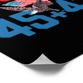 愛国心のあるトランプ45と47勝ち勝ち勝利でパトリを獲得 ポスター (角)