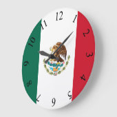 愛国心のあるメキシコ国旗の国象徴 ラージ壁時計 (傾斜)