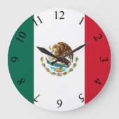 愛国心のあるメキシコ国旗の国象徴 ラージ壁時計 (正面)
