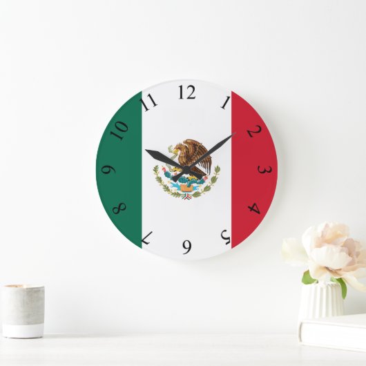 愛国心のあるメキシコ国旗の国象徴 ラージ壁時計 (ホーム)