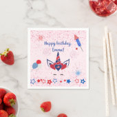 愛国心のあるユニコーン・ピンクの輝き スタンダードカクテルナプキン (インサイチュ)