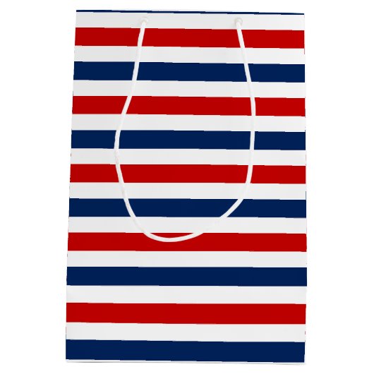 愛国心のある全米の男の子の誕生日パーティー ミディアムペーパーバッグ (裏面)