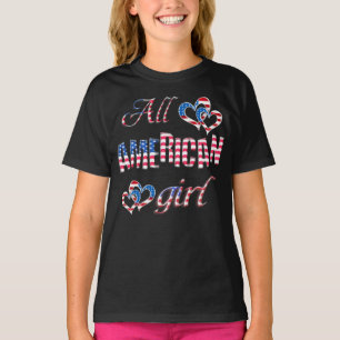 愛国心のある全米ガールシャツ Tシャツ