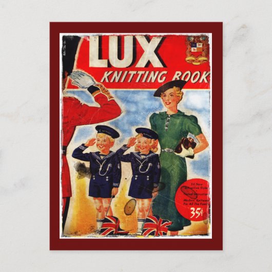 愛国心のある子ども編み物パターン ポストカード (正面)