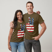 愛国心のある平和のサインのプレミアムフラッグ大人と Tシャツ (ユニセックス)