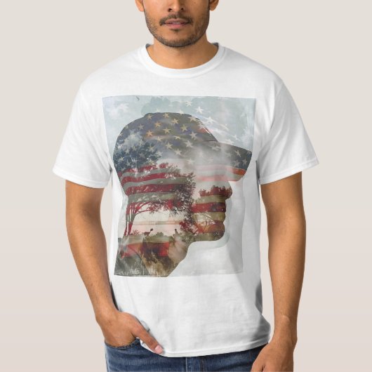 愛国心のある男性の二重暴露 Tシャツ (正面)